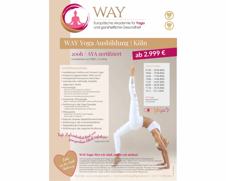 Hatha und Vinyasa Yogalehrer*innen Ausbildung Köln Kalk
